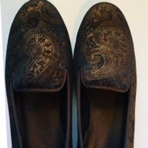 Vaneli Arlen Brown velvet smoking loafer 7.5M